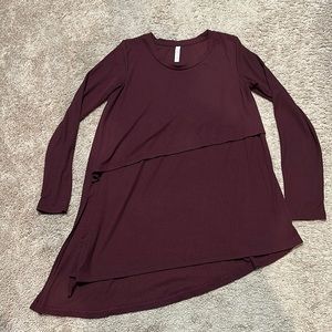 Asymmetrical nursing tunic